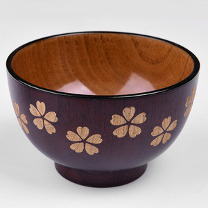 natural Jujube wooden bowl,Japanese style chinese rice soup noodles wood salad 