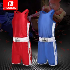 Kangrui Custom boxing uniform OEM Customized boxing cloth  Martial arts boxing sport wear with customer Logo