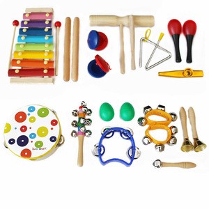 Kids Musical Instruments, Wooden Instruments Tambourine Xylophone Toys for Kids, Preschool Educational Learning Musical Toys