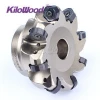 Kilowood HO08 Indexable Face Milling Cutters 45 Degree Standard Pitch 12 Cutting Edges For Stainless Steel Cast Iron