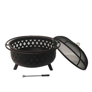 Kingjoy hot sale outdoor 36inch deep steel fire pit with weave design