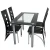 Import Kitchen Dining Room Table Set with Tempered Glass Top table &amp; 4 High Back Leather Chairs from China