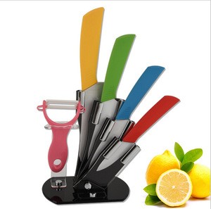Knife Block Set with Knives 5PCS Stainless Steel Kitchen Knife Sets