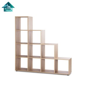 L shaped wooden study living room bookcase book shelf
