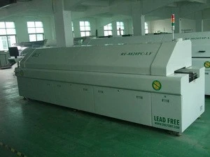 Large lead-free hot air 8 temperature zones SMT reflow oven,reflow soldering machine with PC