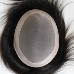 Large Stocks Super Natural Hairline Good Mono Top Black Men Human Hair Toupee Hair Units