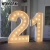 Import large white vintage birthday party decorative prop numeral marquee light with plug from China