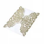 Laser Cut Wedding Invitations Cards Pearl Paper Inner Wedding Greeting Card with Ribbon Event Party Supplies
