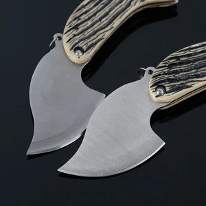 Leaf folding pocket knife, SS440 stainless steel blade, leaf shape plastic handle - PK36
