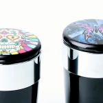 LED Light Car Ashtray Cigar Ash Tray Cigarette Holder Skull Rainbow Butterfly Printing Pattern Storage Cup Interior Accessories
