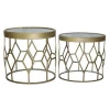 living room decorative gold glass metal side coffee table