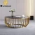 Import living room furniture luxury marble center side table gold hotel round coffee table from China