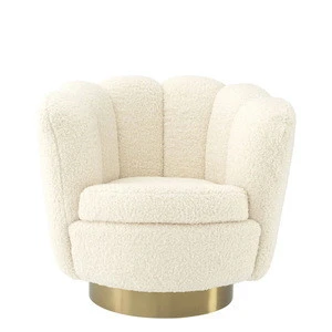 Living room rotate shell sofa popular velvet wool cashmere armchair single seat sofa chair