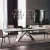 Import Long Black Power Coated Metal Feet  Modern Marble Dining Table Set from China