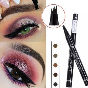 Long Lasting 5 Color Microblading Eyebrow Pencil Waterproof Fork Tip Tattoo Pen Tinted Fine Sketch