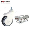 Longway 4 / 5 inch 120-140kg good quality antistatic nylon yoke TPR caster hospital beds wheels medical caster 80mm