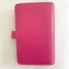 loose leaf 6 ring binder pink journal travel dairy leather planner notebook cover with debossed