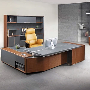 LOPO modern Foshan customized leather L shape executive desk for CEO office furniture
