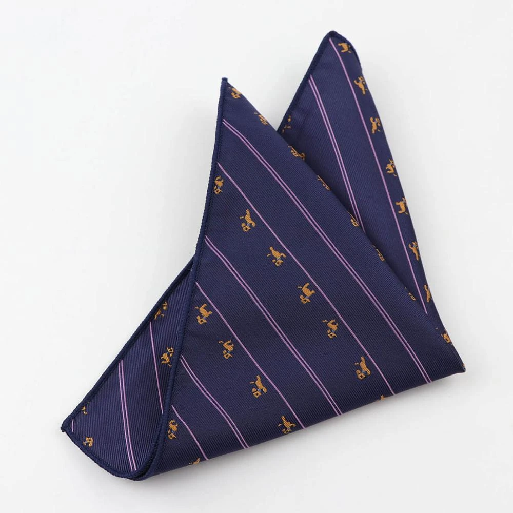 Lovely Corgi Doggy  jacquard Polyester High Quality Pocket Square Business Tuxedo Tie Men Handkerchief Gift Accessory