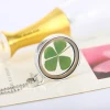 Lucky Four Leaf Clover Shamrock Real Flower Wish Locket Necklace Fashion DIY Pressed Dried Botanical Necklaces & Pendants Women
