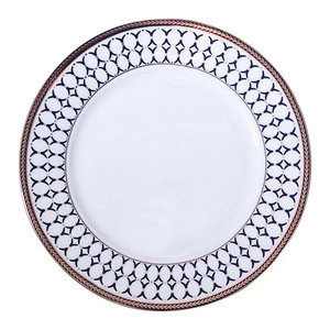 Luxurious Pakistan White Gold Ceramic Plate Crokery Dinner Set Dinnerware