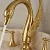 Import Luxury Copper hot and cold taps Swan Faucet Gold Plated Wash Basin Faucet Mixer Taps from China