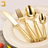 luxury dinnerware sets 24K golden high quality royal home flatware