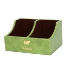 luxury PU Leather Desk Organizer Remote Control Storage Box Remote Control holder For Office  Home and Hotel