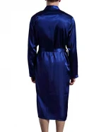 Luxury Silk Satin Adult Bathrobe summer comfortable mens sleepwear for home and gift