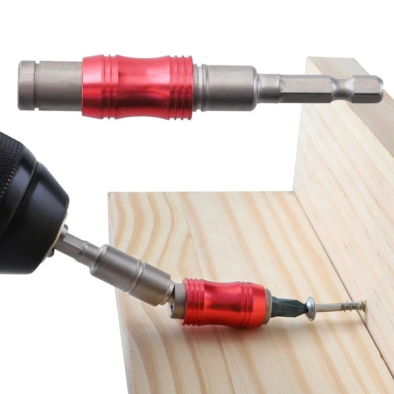 Magnetic Screwdriver Bit Holder Adjustable Angle 1/4&#x27;&#x27; Hex Shank Electric Screwdriver Drill Bit Extension Rod