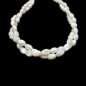 manufacturers shell beads 4x7mm white shell rice shaped beads for diy