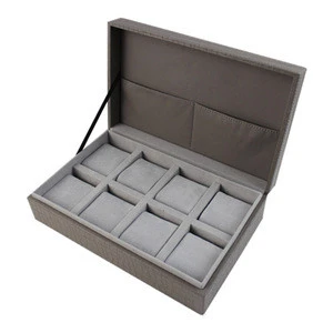 Manufacturing 8 slots leather watch case / watch storage box for men