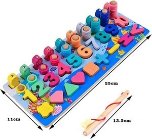 Math Games Montessori Wooden Toys Puzzle Kids Educational Toys Magnetic Fishing Game Juguetes Educativos