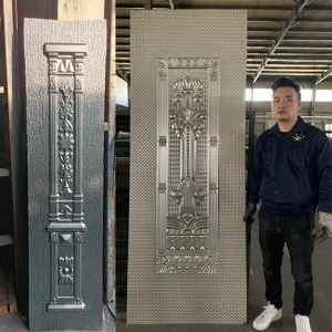 MDQ Factory Free Design Decorative Pressed Panel Molded Galvanized Metal Iron Steel Sheet Door Skin For Steel Door Gate