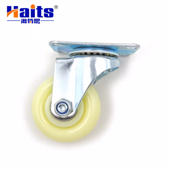 Medium Type Double Axle Milky White Polypropylene Caster Wheel Swivel Plate Wheels