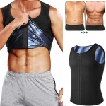 Men Sauna Sweat Vest Waist Trainer Corset Zipper Workout Tank Top Slimming Body Shaper Compression Shirt Weight Loss Fat Burner