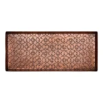 Metal Boots Trays Flower Print Design Brown Color Flat Tray & Organizer Use For Hotels Outdoor Handmade In Bulk