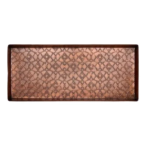 Metal Boots Trays Flower Print Design Brown Color Flat Tray & Organizer Use For Hotels Outdoor Handmade In Bulk