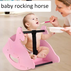 MeToy creative inflatable baby animal toy wooden rocking horse for toddlers