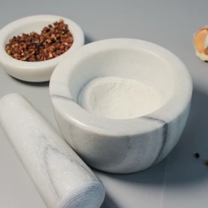 Mini natural marble stone grey mortar & pestle set greatful for crushing and pounding ingredients