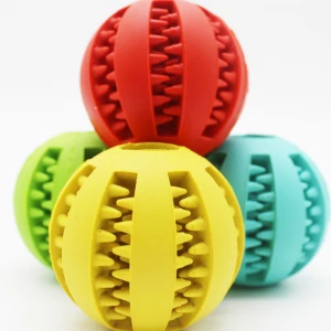 Mint flavor leakage food ball molars teeth bite resistance non-toxic pet toy rubber ball