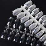Misscheering Full-covered Oval Artificial Fingernails Acrylic Nail Tips Clear Nail Color Chart for Gel Polish Display