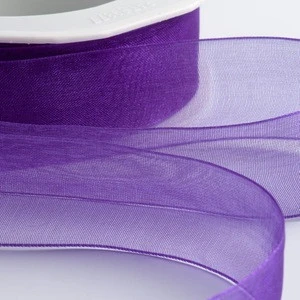 Mixed Color Christmas Gift Wrap Flower Packing Organza Transparent Ribbon with Woven Edge