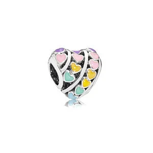 Mixed Colors Murano Glass Beads Rhinestone Spacers Metal European Beads Pendant Charms Fit Snake Style Charm Bracelet