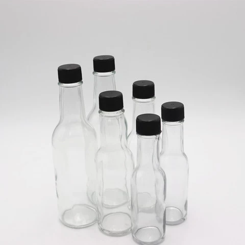 150ml 180ml 250ml Bulk chili sauce glass bottle, glass hot sauce bottle with plastic lid