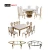 Import modern chinese round industrial stainless steel event wedding dining room furniture table with glass designs and chair sets from China