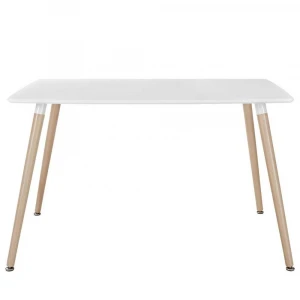 Modern design dining room furniture white matt MDF wooden dining table