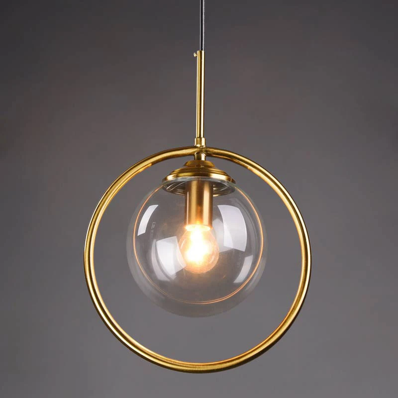 Modern E14 Single Head Small Chandelier Lamp Glass Pendant Light