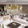 modern lamp luxury living room chandelier bedroom lamp villa round creative aluminum crystal lamp