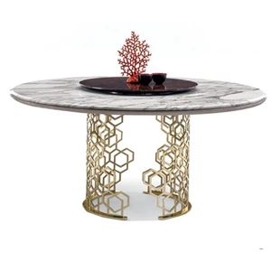Modern light luxury round dining table home 6 seat cool dining room table